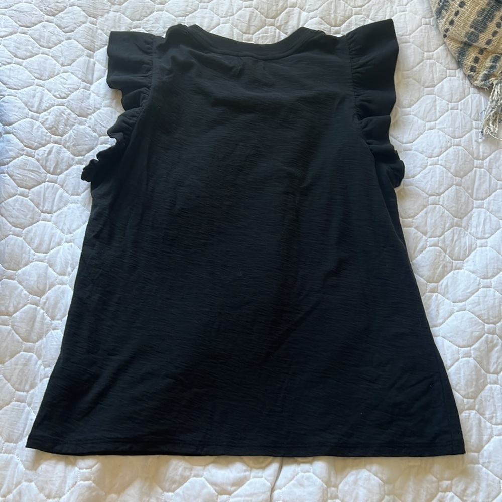 Nation LTD Black Ruffle Sleeve Tank Top - Picture 7 of 9